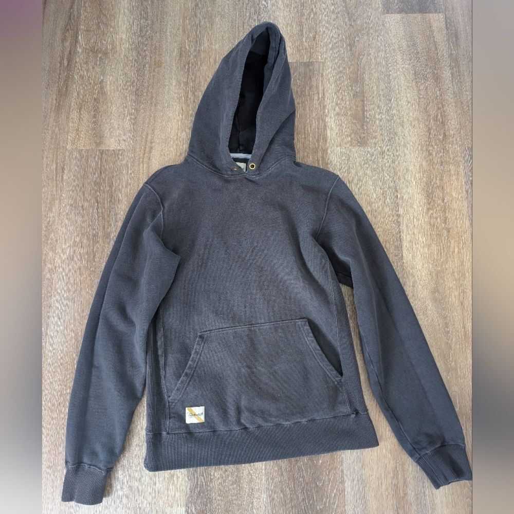 Tracksmith New England Dark Gray Hoodie Sweatshirt Size Small